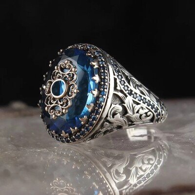 Stylish Blue Men Ring
