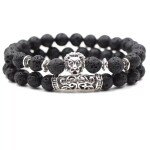 Double Layer Lava Stone Bracelet