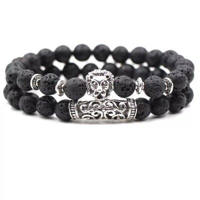 Double Layer Lava Stone Bracelet