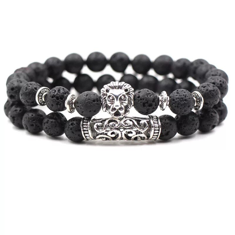 Double Layer Lava Stone Bracelet