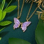 1 Pair Butterfly Friendship Pendant Necklace