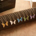 1 Pair Butterfly Friendship Pendant Necklace