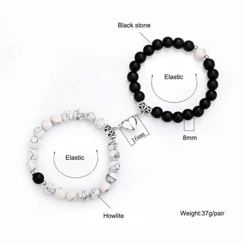Couple Friendship  Heart Magnet Bracelet