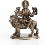 Bronze Devi Durga Sitting on Lion