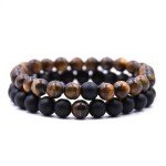 Tiger’s Eye and Black Onyx Couple Bracelet