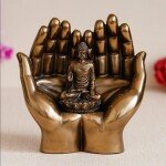 Double Palm Buddha Idol