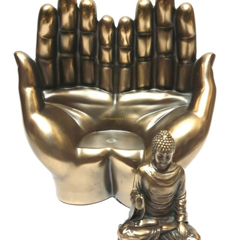 Double Palm Buddha Idol