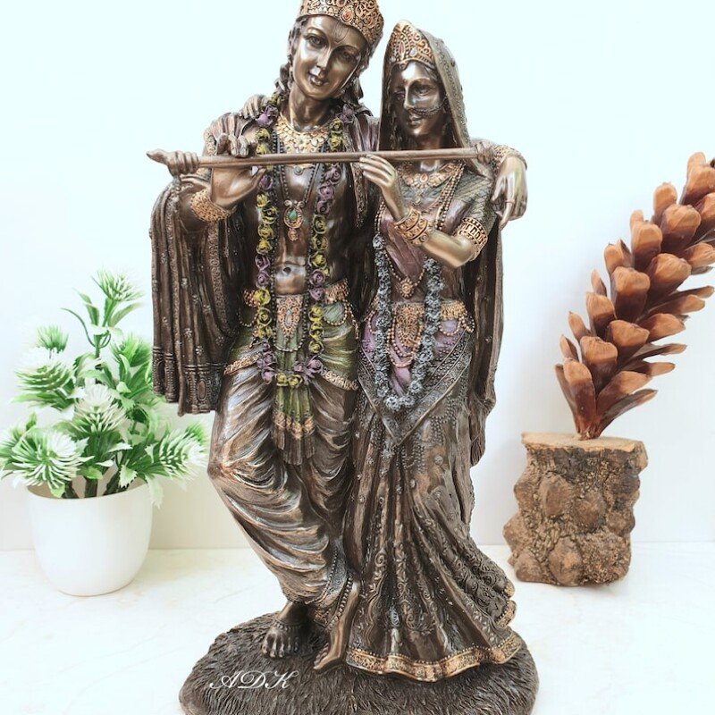 Radha Krishna Statue Together