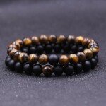 Tiger’s Eye and Black Onyx Couple Bracelet