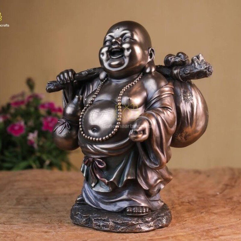 Copper Finish Laughing Buddha