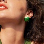 Square Green Earstuds