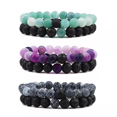 Couple Friendship Double Layer Lava Stone Bracelet