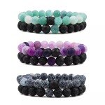 Couple Friendship Double Layer Lava Stone Bracelet