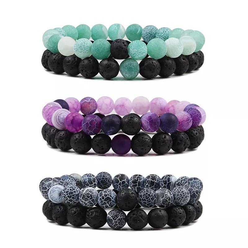 Couple Friendship Double Layer Lava Stone Bracelet