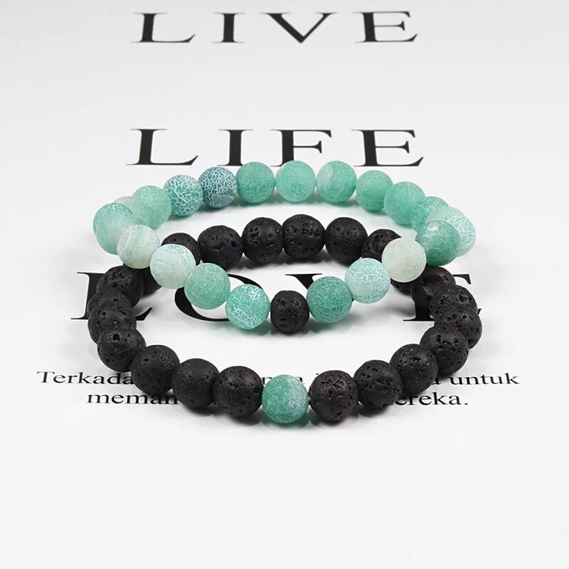 Couple Friendship Double Layer Lava Stone Bracelet