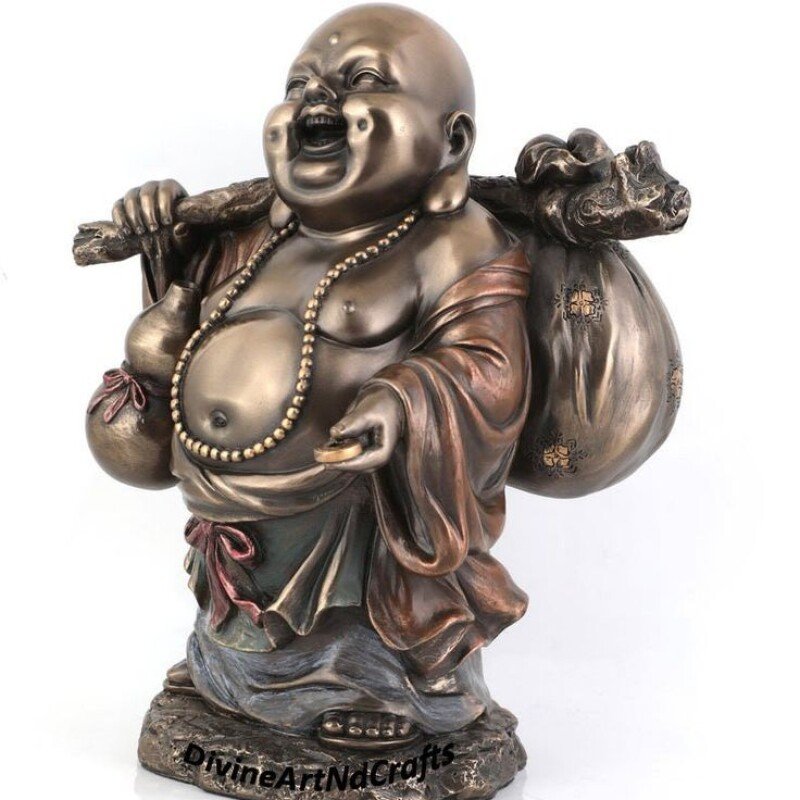 Copper Finish Laughing Buddha