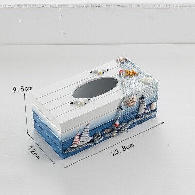 Beach Theme Wooden Tissue Box