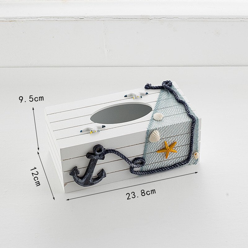 Beach Theme Wooden Tissue Box