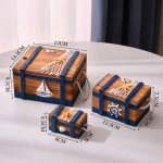 Sea Ocean Theme 3in1 Wooden Storage Box