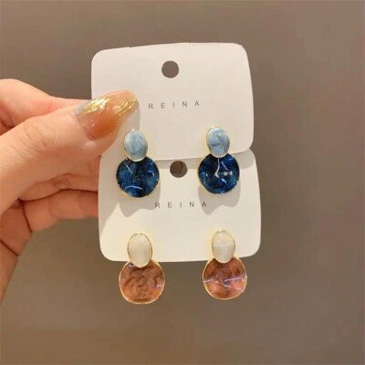 Round Drop Earrings