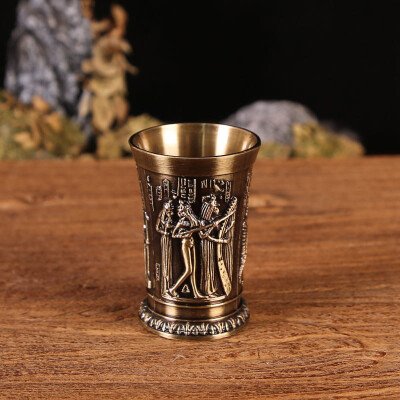 Vintage Metal Egyptian Wine Glass