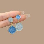 Blue Assymetrical Earrings