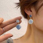 Blue Assymetrical Earrings