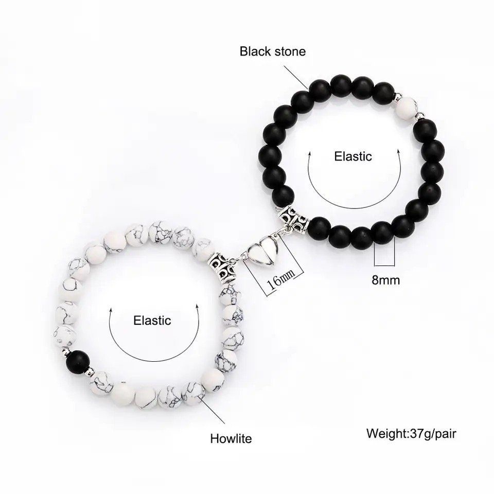 Couple Friendship Heart Magnet Bracelet