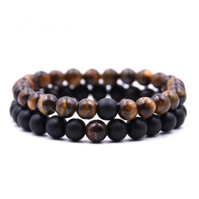 Tiger’s Eye and Black Onyx Couple Bracelet