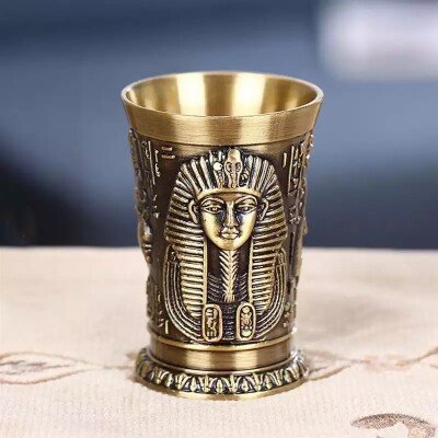 Vintage Metal Egyptian Wine Glass