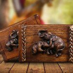 Elephant Wooden Trinket Box