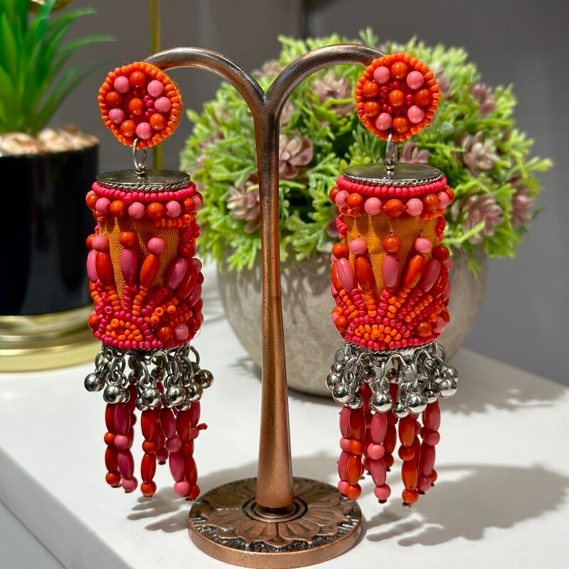 Silver Plated B eaded Jumkas
